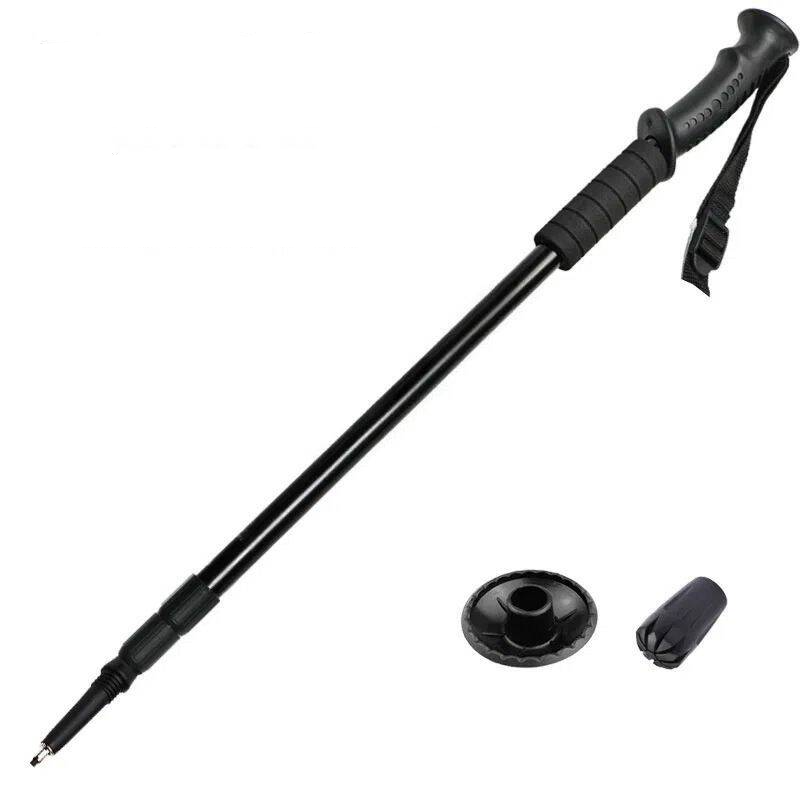 Outdoor Shock Absorption Three-Section Telescopic Hiking Lightweight Non-Slip Stainless Steel Climbing Self-Defense_desvips.com