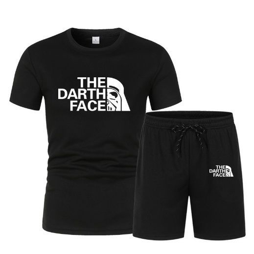 Summer New Set Printed Mesh T-Shirt Men's Casual Loose Round Neck Half Sports Short Sleeve Top_desvips.com