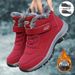 Women's Winter Snow Boots With Fleece Lining, Wide Toe, Waterproof & Anti-Slip Walking Shoes With Hook-and-Loop Closure_desvips.com