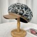 Winter New Fashion Plush Leopard Print Leather Brim Patchwork Octagonal Hat For Women, Face Slimming Elegant Mohair_desvips.com
