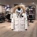 Hiking Clothings Winter Workwear Down Jacket For Men And Women, Thickened Hooded Youth Warm Outdoor Short White Duck Down New Style Down Jacket_desvips.com