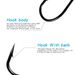 Skimming Shark|30 Pieces Long Straight Handle Live Bait High Carbon Steel Fishing Black Sea Bream Sandworm Hook_desvips.com