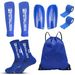 FS 5-Piece Football Protective Set – Shin Guards, Leg Sleeves & Anti-Slip Socks With Dotted Grip – Complete Soccer Gear For Adults & Youth_desvips.com
