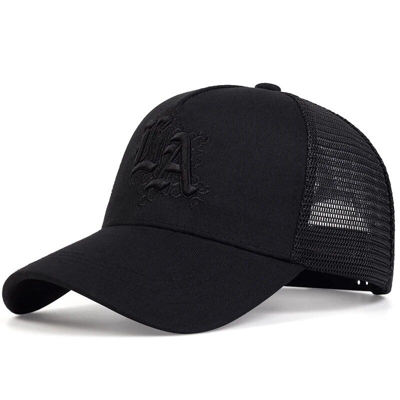 Unisex LA Letter Embroidery Baseball Net Caps Spring And Summer Outdoor Adjustable Casual Hats Sunscreen Hat_desvips.com