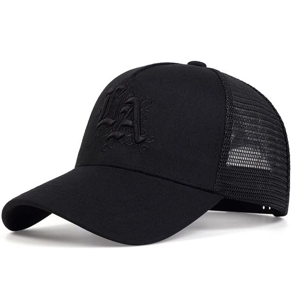 Unisex LA Letter Embroidery Baseball Net Caps Spring And Summer Outdoor Adjustable Casual Hats Sunscreen Hat_desvips.com