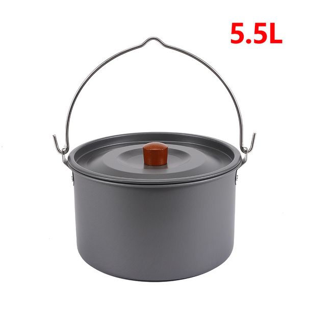 Outdoor Camping Hanging Campfire Tripod Camp 5.5L Large Capacity Suitable For 4-6 People Cooking Pot_desvips.com