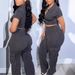 Women's new spring and summer new fashion zipper tops multi-pocket trousers casual solid color suits_desvips.com