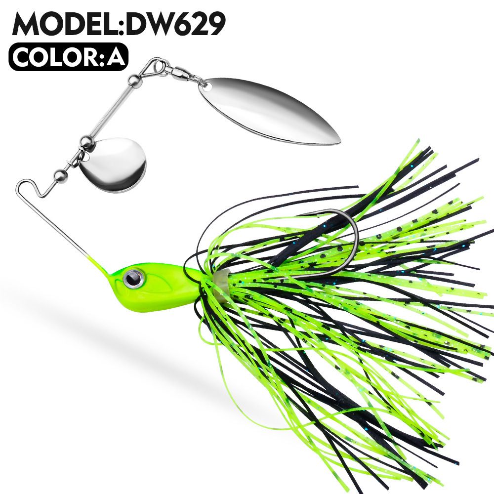 Anti-Hook Bottom Beard Man Lure 10G 14G Tassel Spinnerbait Rotating Composite Sequin Fishing Bait_desvips.com
