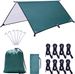 Square Multi-Purpose Camping Tarp - Waterproof & UV Protective Sun Shelter With Silver-Coated Ground Mat_desvips.com
