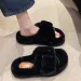 hot Free Shipping Designer Slippers For Woman Winter Indoor Outdoor Keep Warm Casual Plush Sandals Black White Grey Pink_desvips.com