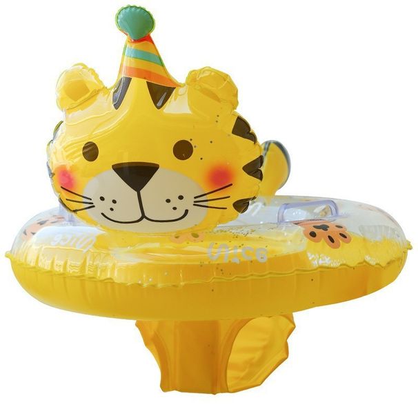 Kids Airplane Pool Float With Water Gun - Fun Inflatable Baby Swim Ring (Safe Seat Design Cute Cartoon Print Durable PVC For Ages 3-6)_desvips.com