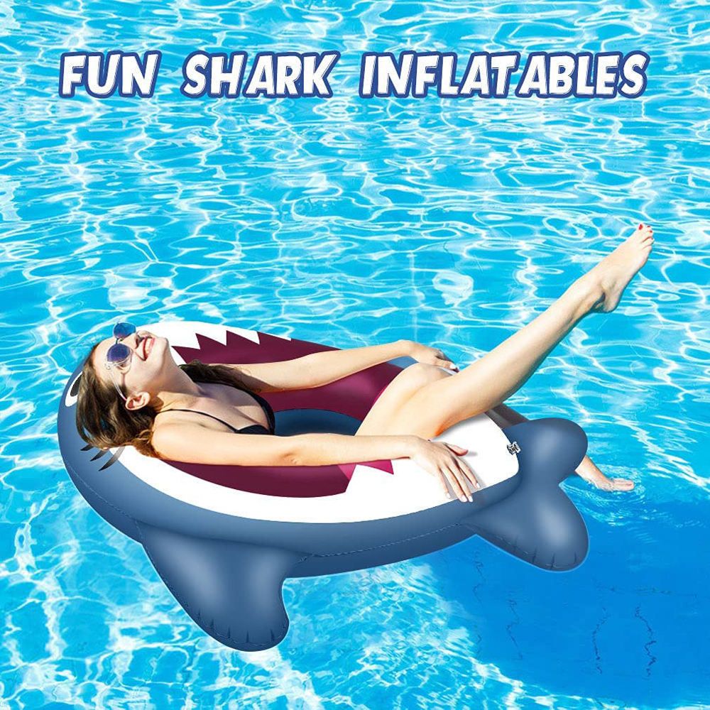 Summer In-stock Inflatable Shark Smiley Face Mini Children's Swim Ring, Toddler Swimming Float, Cartoon Toy_desvips.com