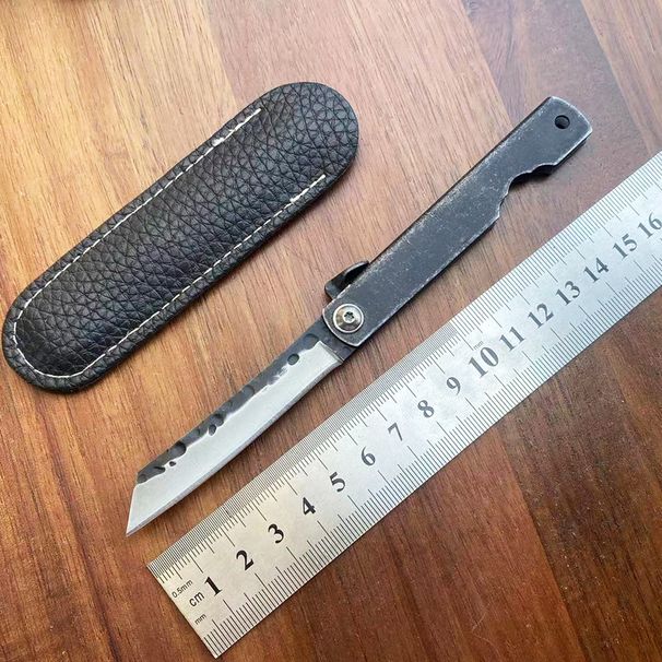 In Stock No Lock Folding Self-Defense Small Household Fruit High Hardness Damascus Steel Pocket Courier Knife_desvips.com