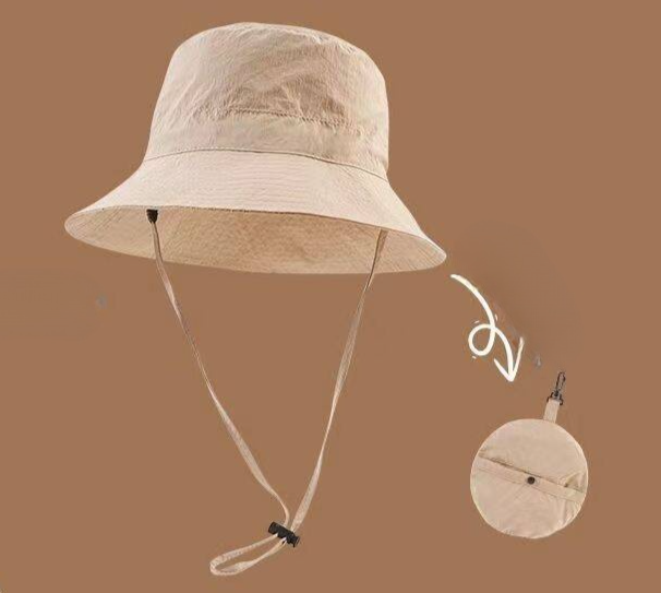 Foldable Storage Bag Quick-Dry Windproof Hiking For Men And Women Summer Outdoor Travel Sun Protection Fisherman Hat_desvips.com