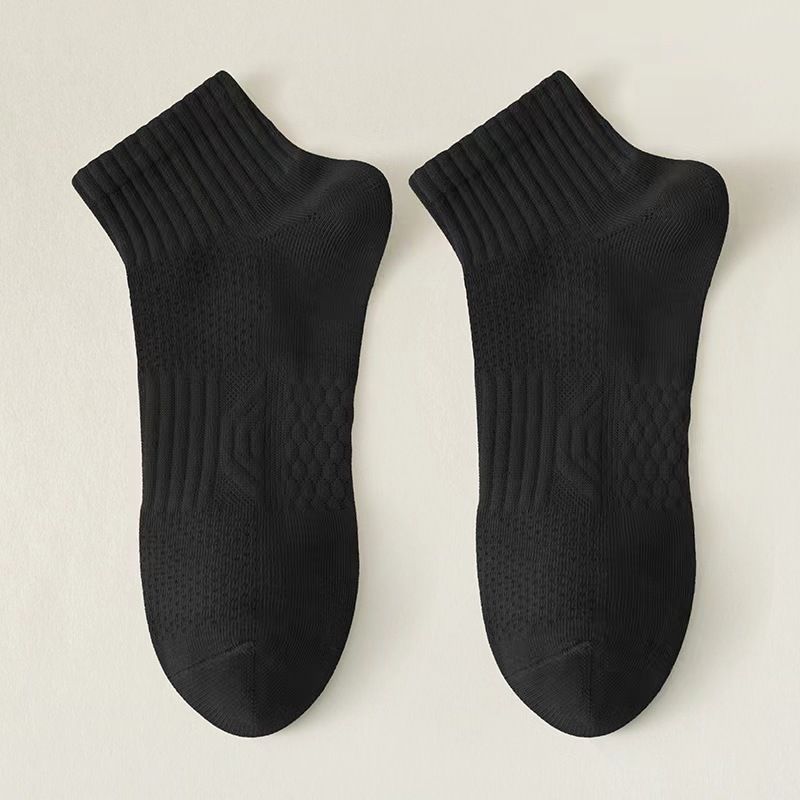 White Socks Men's Short Socks Solid Color Low Top Boat Socks Spring And Summer Deodorant Antibacterial Boys Sports Socks_desvips.com