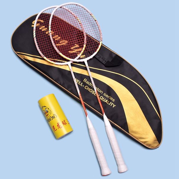 Ultralight Carbon Fiber Badminton Racket Set 2 Pack Adult Universal Recreational Training Rackets Sports Outdoor_desvips.com