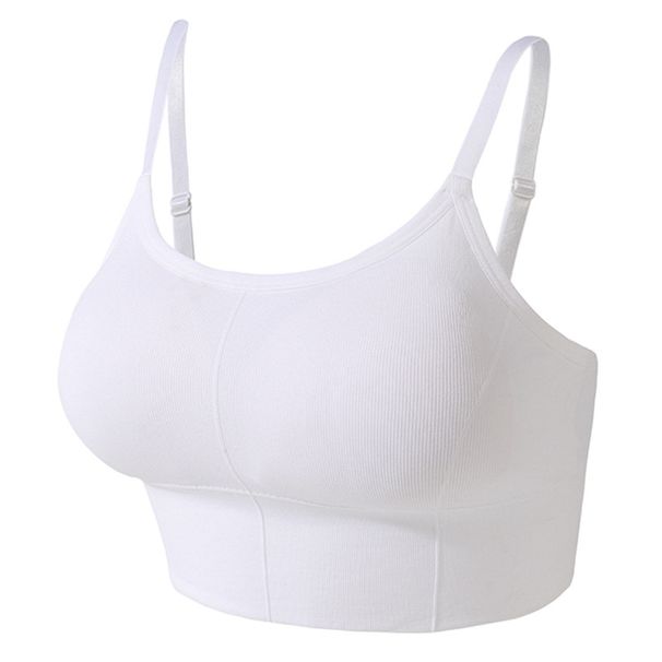 New Thin Running Fitness Sports For Women, Casual Youthful Gathered Strapless Backless Wireless Bra_desvips.com