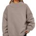 Women's sweatshirt long sleeve turtleneck pullover sweatshirt casual sweatshirt fleece top_desvips.com
