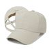 Summer Solid Color Baseball Cap Women's Athleisure Cross Ponytail Hat Mesh Quick-Drying Cap Visor Hat_desvips.com