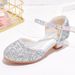 Girls' high heels New children's performance shoes gold and silver with dress runway glass shoes large child princess shoes_desvips.com