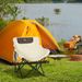 Campingstuhl Faltbarer Gartenstuhl Mit Seitentasche, Stahlbeine, Klappsessel Mit Tragetasche Für Pool, Strand, Oxford, Weiß_desvips.com
