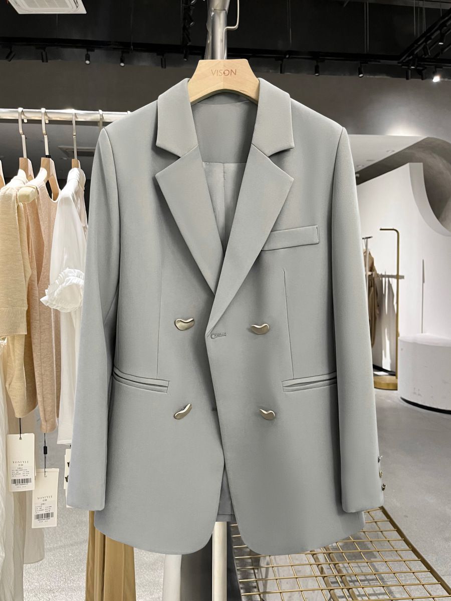 Women's Coat Long Sleeve Blazers Elegant Solid Color_desvips.com