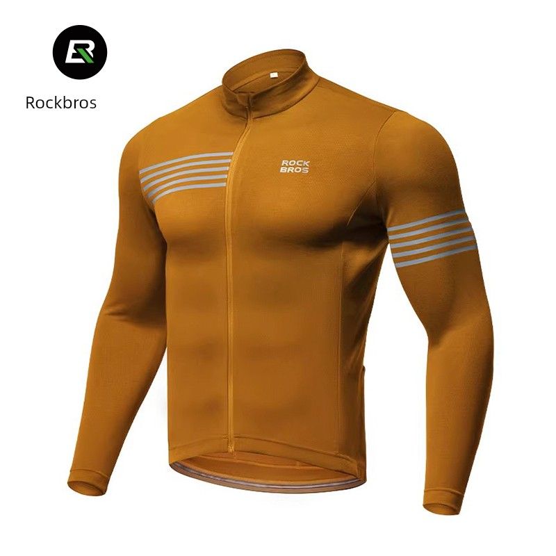 Rockbros Autumn And Winter Long-Sleeved Jersey Fleece Warm Men Road Mountain Bicycle Clothing Tops_desvips.com