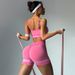 Color Blocked Push up Sports Vest Seamless Shoulder Straps Tight Fitting Running Fitness Shorts for Women_desvips.com