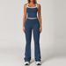 Women's Clothes 2 Pieces Workout Tracksuit Yoga Set Sportswear Gym Clothing High Waist Bell-bottoms Sexy Fitness Bta_desvips.com