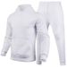Autumn Winter Women Casual European Size Solid Color Fleece Loose Sweatshirt Sweatpants Two Piece Set Men_desvips.com