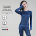 Sports Plaid Skiing Warm Quick Dry Top Elastic Slim Waist Pants Yoga Set_desvips.com
