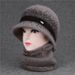 Knitted Warm Wool For Middle-aged Elderly Women, Autumn And Winter, Fleece-lined Grandma Bucket Hat, Old Lady Cotton Hat_desvips.com