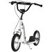 Kinderroller Scooter Tretroller Mit Verstellbarem Lenker, Großen Rädern Und Handbremse Kickscooter 12 Zoll Cityroller Für Jungen Und Mädchen Ab 5 Jahre Bis 100 Kg Metall Weiß_desvips.com