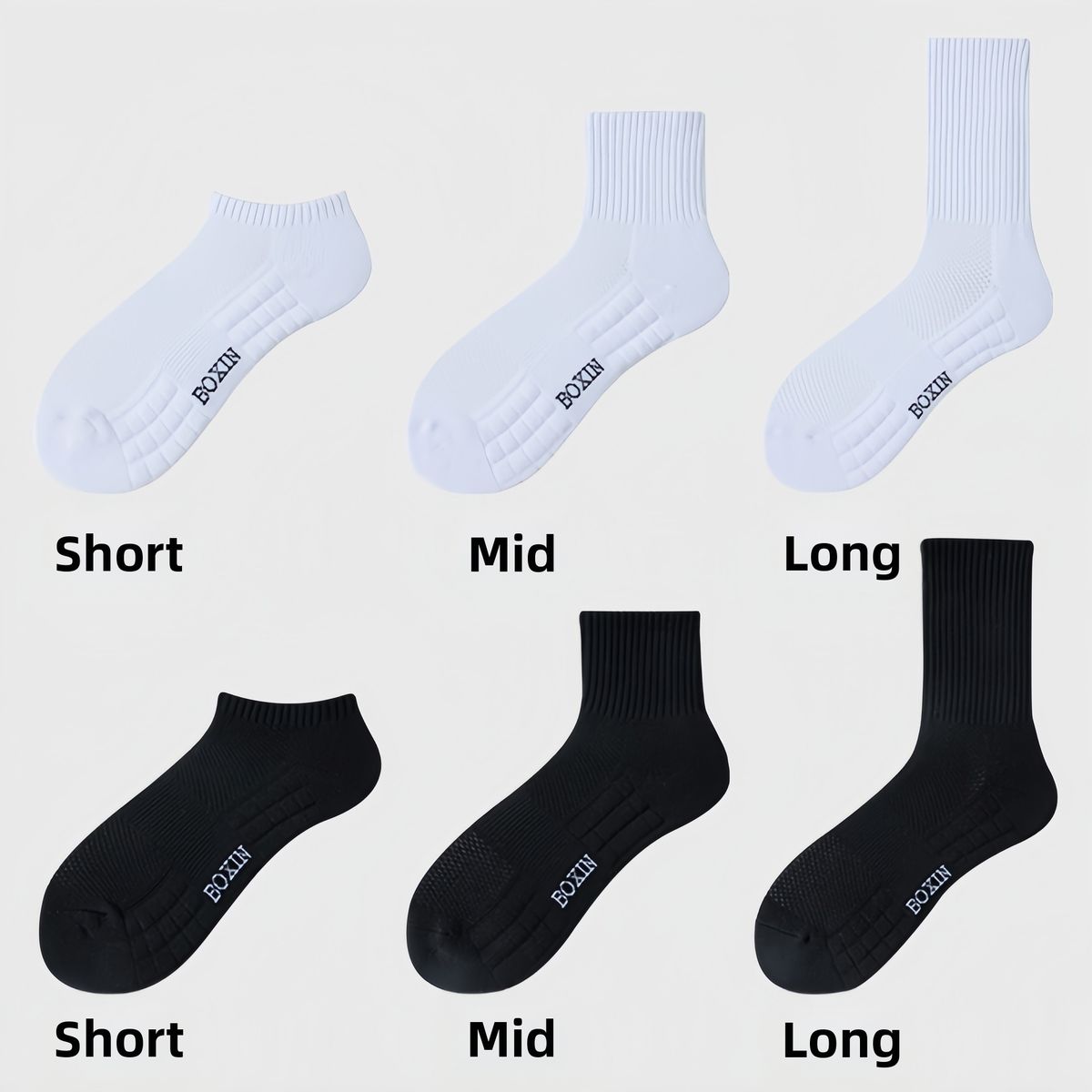 Men's And Women's Sports Socks Mesh Breathable Odor Resistant Short And Mid Calf Terry Cloth Sole Basketball And Football Sweat Absorbent_desvips.com
