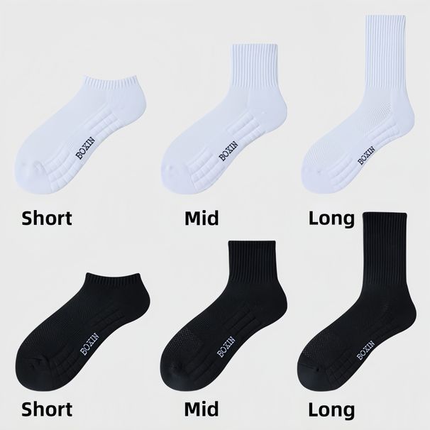 Men's And Women's Sports Socks Mesh Breathable Odor Resistant Short And Mid Calf Terry Cloth Sole Basketball And Football Sweat Absorbent_desvips.com