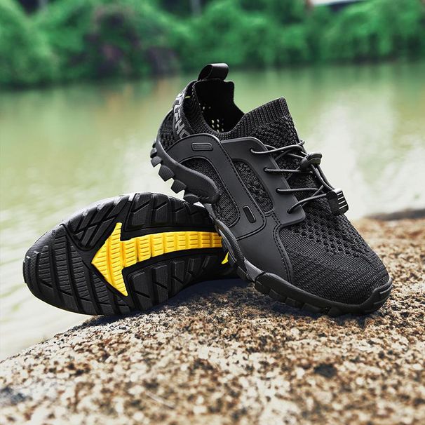 Cross-Border Plus Size Hiking And River Trekking Outdoor Casual Fishing Running Lightweight Flyknit Non-Slip Quick-Dry_desvips.com
