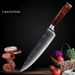 German Steel Damascus Pattern Chef's With Red Resin Handle, Cooking Knife, Small Kitchen Knife For Cutting Fish And_desvips.com