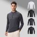 Men's Clothing Long-Sleeved T-Shirt Men's Sports Outdoor Tops Quick-Drying Breathable Running Fitness Training Suit Half-Zip Stand Collar_desvips.com