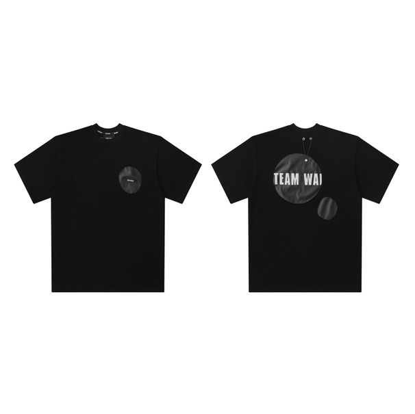 2025 New TEAM WANG Wang Jiaer Patchwork Balloon Couple Short Sleeve Loose T-Shirt Unisex Casual Style_desvips.com