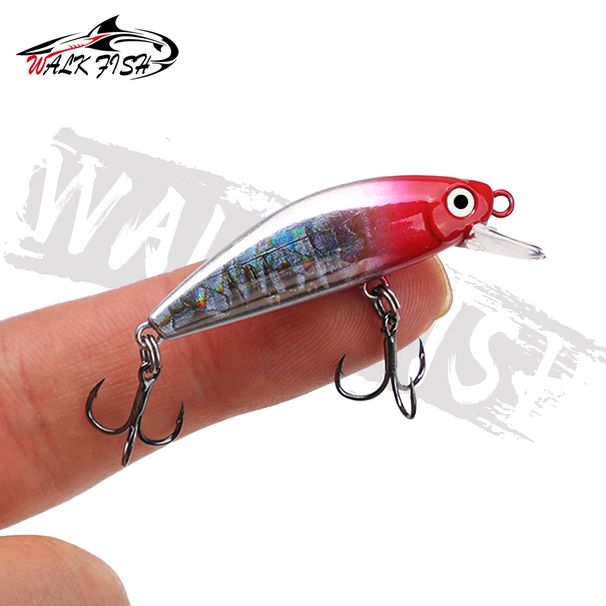 WALK FISH 1PCS 45mm 2.8g Sinking Minnow Hard Bait Fishing Lures Mini Minnow Crankbait Treble Hook Artificial Bait Wobbles_desvips.com