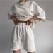 Women's casual suits for women half-sleeved round neck loose short-sleeved drawstring shorts two-piece suit_desvips.com