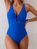 One-Piece Suits Bikini Women's Sexy One Piece Swimsuit V Neck Hollow Swimsuit_desvips.com