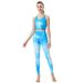New Set Quick-Drying Sleeveless Sports Vest Printed Yoga Pants Women Slimming Workout Clothes_desvips.com