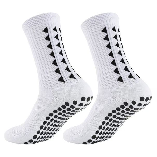 Cross-border Football Socks For Men, Mid-calf Sports Running Socks, Non-slip Silicone, Thickened Towel Bottom,_desvips.com
