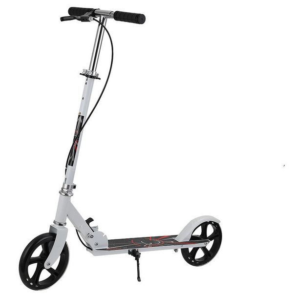 Scooter Youth Large Wheel Two-Wheel Foldable City Adult Hand Brake Commuter_desvips.com
