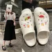 New Thick Sole 2024 Summer Cute Beach Hole Shoes With Feet Feeg Cool Bathroom Anti Slip And Odor Prevention Free_desvips.com
