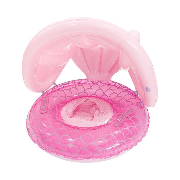 Kids Canopy Inflatable Boat - Eco-Friendly PVC Sunshade Swim Ring With Anti-Tip Design For Toddlers (Portable Includes Repair Kit & Hand Pump)_desvips.com