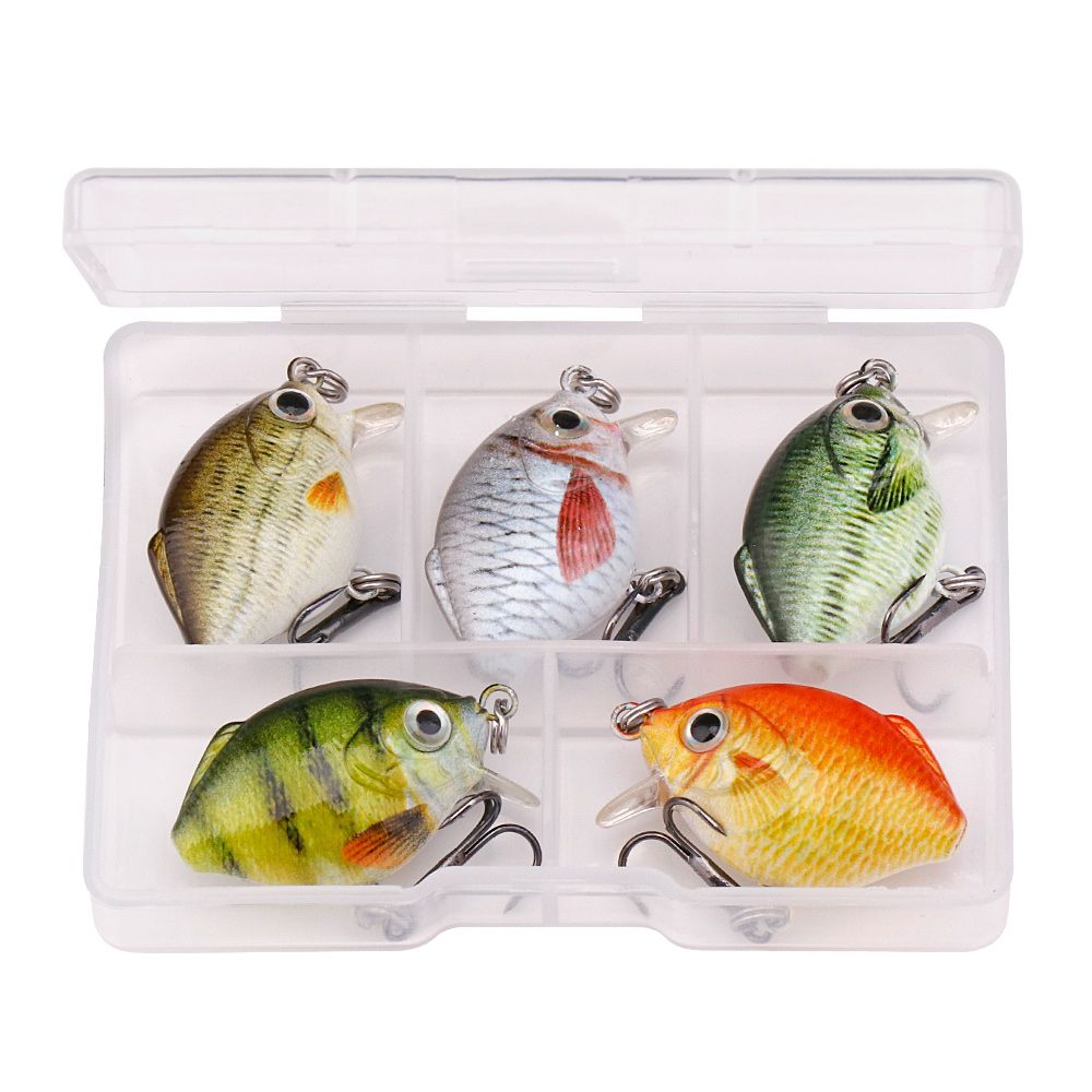 TREHOOK 5pcs Mini Crankbait Lure Set 30mm Floating Wobbler For UL Fishing Bass Trout Perch Hard Bait Tackle_desvips.com
