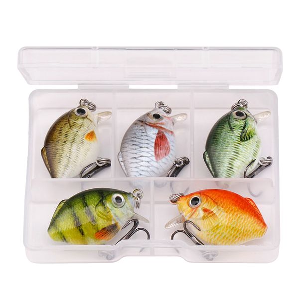 TREHOOK 5pcs Mini Crankbait Lure Set 30mm Floating Wobbler For UL Fishing Bass Trout Perch Hard Bait Tackle_desvips.com
