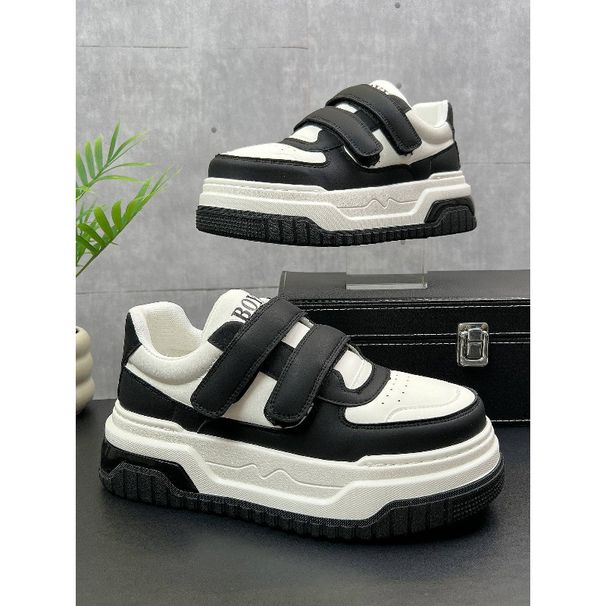 Mens Leather White Velcro Sneakers 2026 New Simple Versatile Casual Board Shoes Trendy Footwear For Men_desvips.com